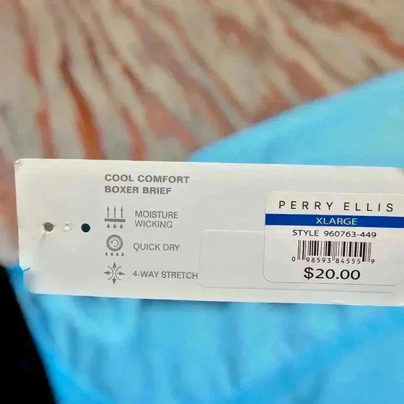 Perry Ellis Portfolio Cool Comfort Boxer Brief  Teal blue # 960763  Choose Size - Picture 5 of 6